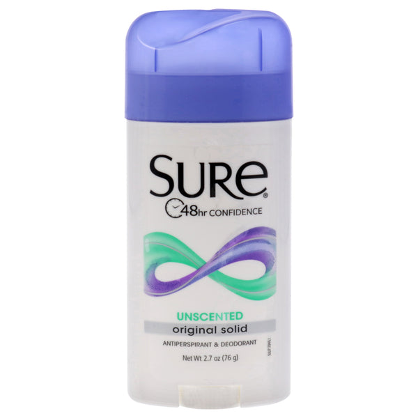 Sure Original Solid Anti-Perspirant Deodorant - Unscented by Sure for Unisex - 2.7 oz Deodorant Stick