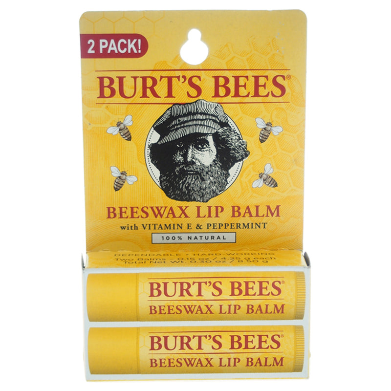 Burt's Bees Beeswax Lip Balm Twin Pack by Burts Bees for Unisex - 2 x 0.15 oz Lip Balm