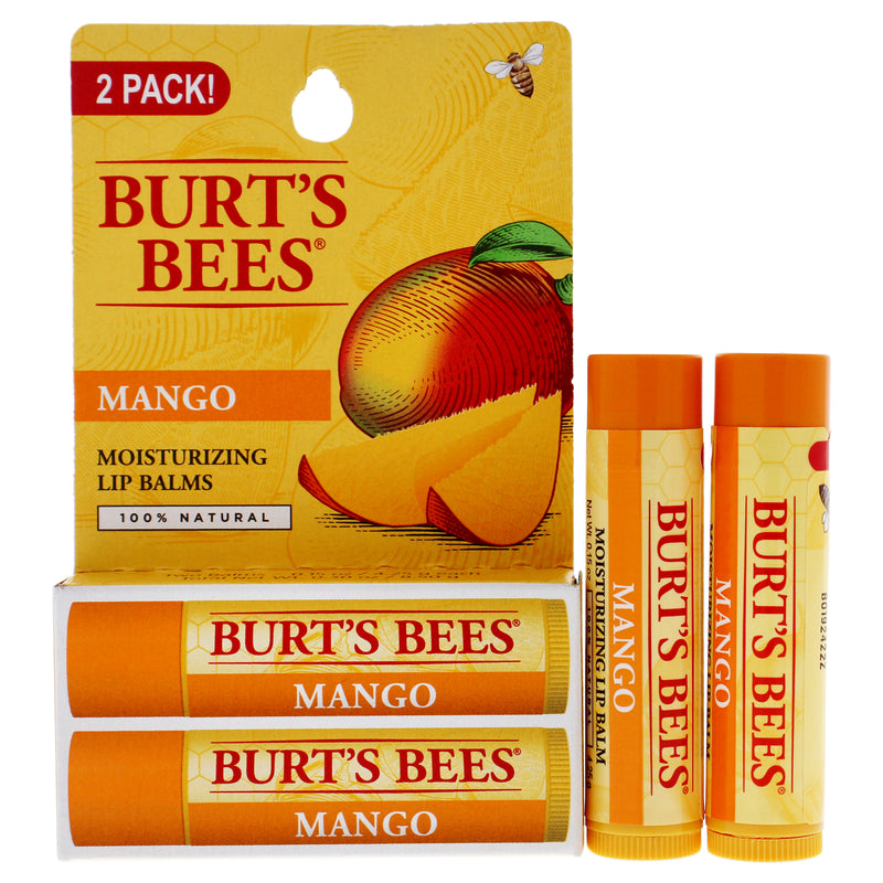 Burt's Bees Mango Moisturizing Lip Balm Twin Pack by Burts Bees for Unisex - 2 x 0.15 oz Lip Balm