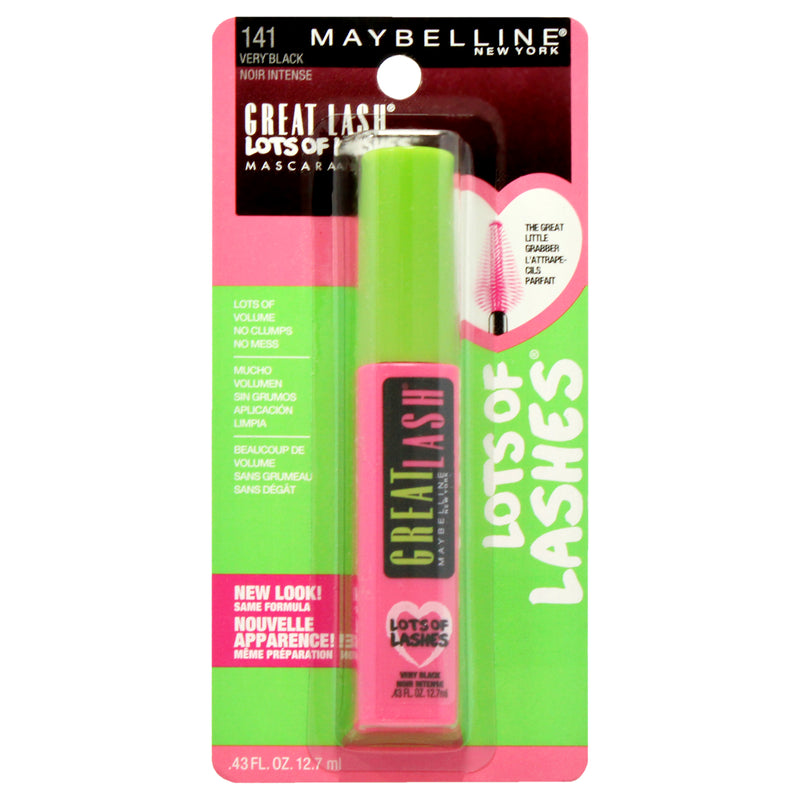 Maybelline Great Lash Lots Of Lashes Mascara - 141 Very Black by Maybelline for Women - 0.43 oz Mascara