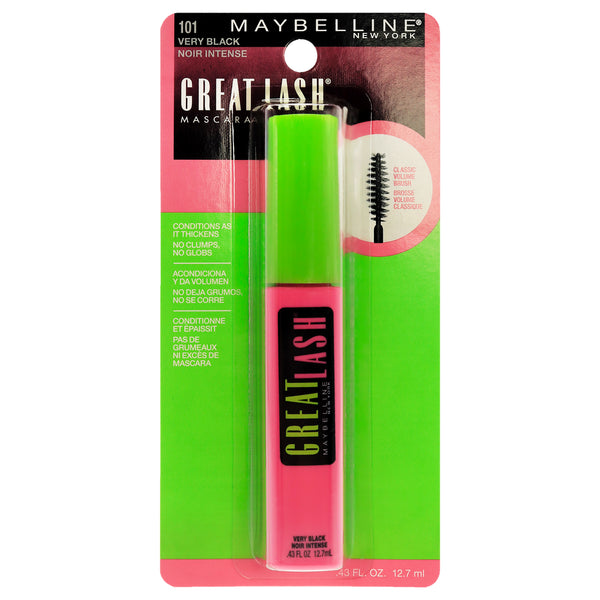 Maybelline Great Lash Mascara - 101 Very Black by Maybelline for Women - 0.43 oz Mascara