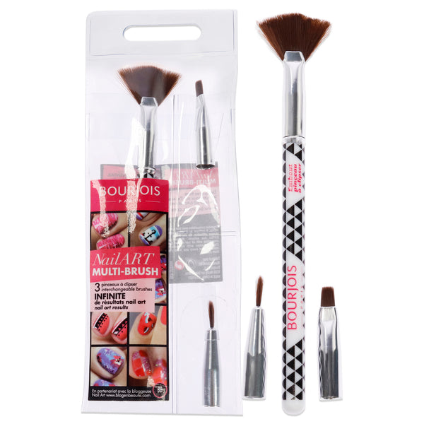 Bourjois Multi-Brush Nail Art Set by Bourjois for Women - 3 Pc Fan Brush, Shader Brush, Liner Brush