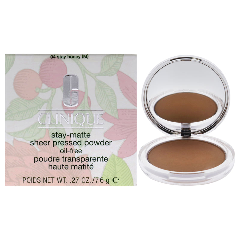 Clinique Stay-Matte Sheer Pressed Powder - 04 Stay Honey M - Dry Combination To Oily by Clinique for Women - 0.27 oz Powder