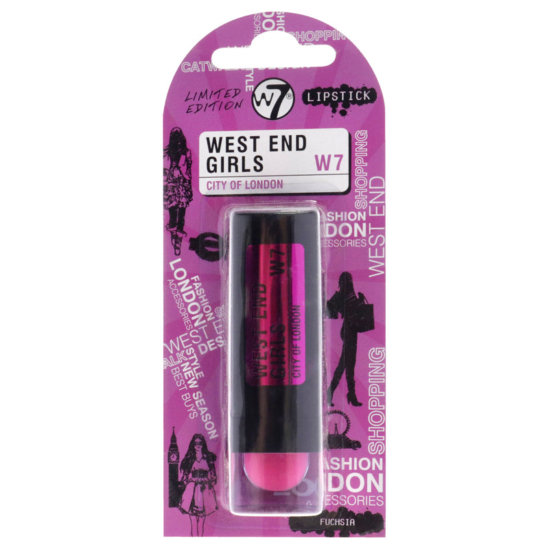 W7 West End Girls City Of London - Fuchsia by W7 for Women - 0.10 oz Lipstick