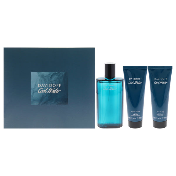 Davidoff Cool Water by Davidoff for Men - 3 Pc Gift Set 4.2oz EDT Spray, 2.5oz Shower Gel, 2.5oz After Shave Balm