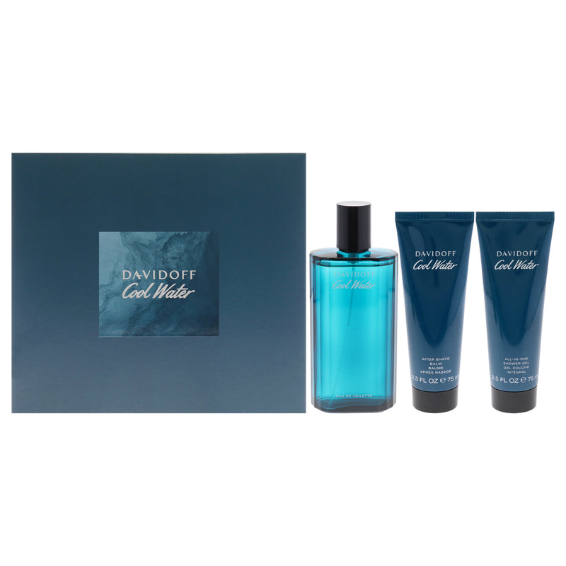 Davidoff Cool Water by Davidoff for Men - 3 Pc Gift Set 4.2oz EDT Spray, 2.5oz Shower Gel, 2.5oz After Shave Balm