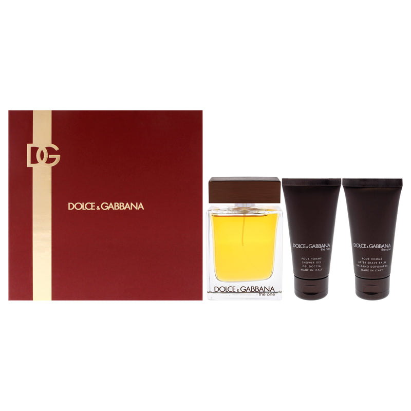 Dolce & Gabbana The One by Dolce and Gabbana for Men - 3 Pc Gift Set 3.3oz EDT Spray, 1.7oz After Shave Balm, 1.7oz Shower Gel