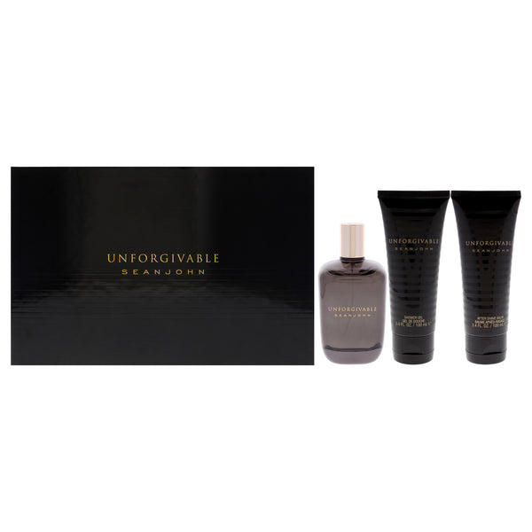 Sean John Unforgivable by Sean John for Men - 3 Pc Gift Set 4.2oz EDT Spray, 3.4oz Shower Gel, 3.4oz After Shave Balm