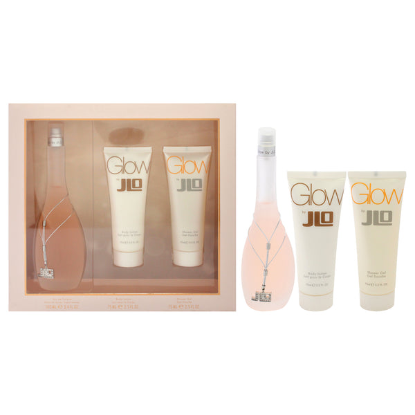 Jennifer Lopez Glow by Jennifer Lopez for Women - 3 Pc Gift Set 3.4oz EDT Spray, 2.5oz Body Lotion, 2.5oz Shower Gel