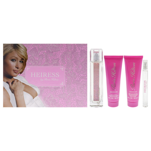 Paris Hilton Heiress by Paris Hilton for Women - 4 Pc Gift Set 3.4oz EDP Spray, 0.34oz EDP Spray, 3oz Body Lotion, 3oz Bath and Shower Gel