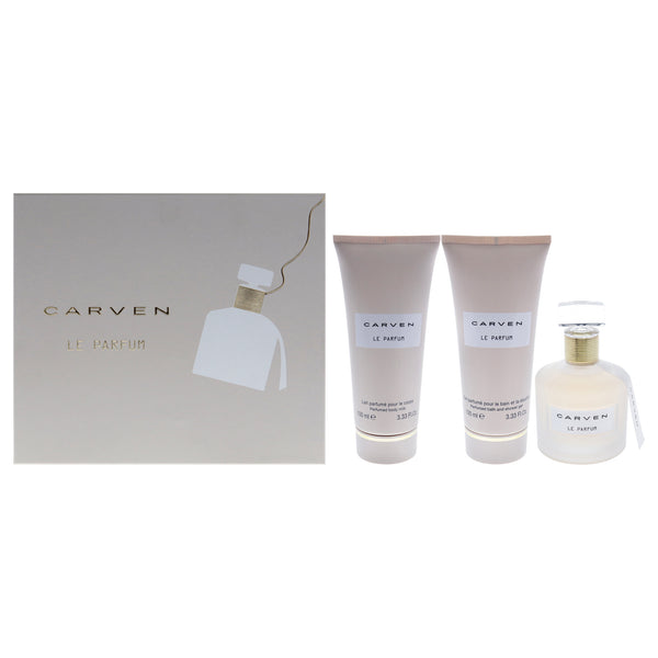 Carven Le Parfum by Carven for Women - 3 Pc Gift Set 3.33oz EDP Spray, 3.33oz Perfumed Body Milk, 3.33oz Perfumed Bath and Shower Gel