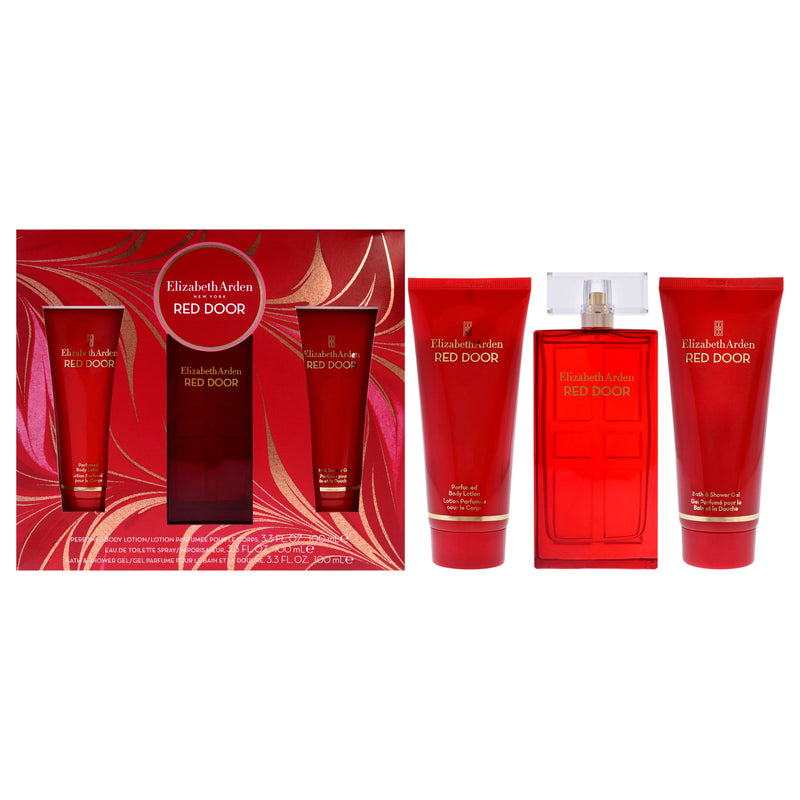 Elizabeth Arden Red Door by Elizabeth Arden for Women - 3 Pc Gift Set 3.3oz EDT Spray, 3.3oz Body Lotion, 3.3oz Bath & Shower Gel