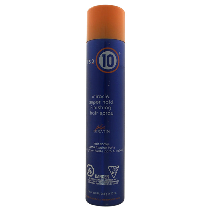 It's A 10 Miracle Super Hold Finishing Hairspray Plus Keratin by Its A 10 for Unisex - 10 oz Hair Spray