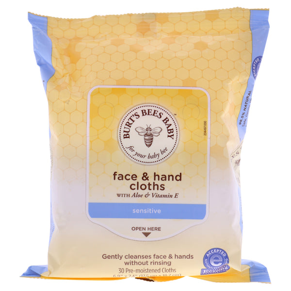 Burt's Bees Baby Bee Face and Hand Cloths by Burts Bees for Kids - 30 Count Towelettes