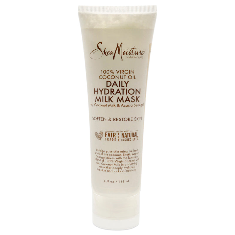Shea Moisture 100% Virgin Coconut Oil Daily Hydration Milk Mask by Shea Moisture for Unisex - 4 oz Mask