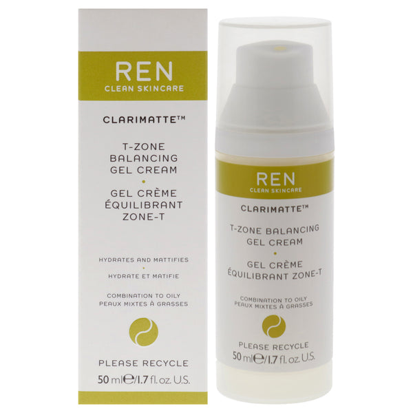 Ren Clarimatte T-Zone Balancing Gel Cream - Combination To Oily Skin by REN for Unisex - 1.7 oz Cream