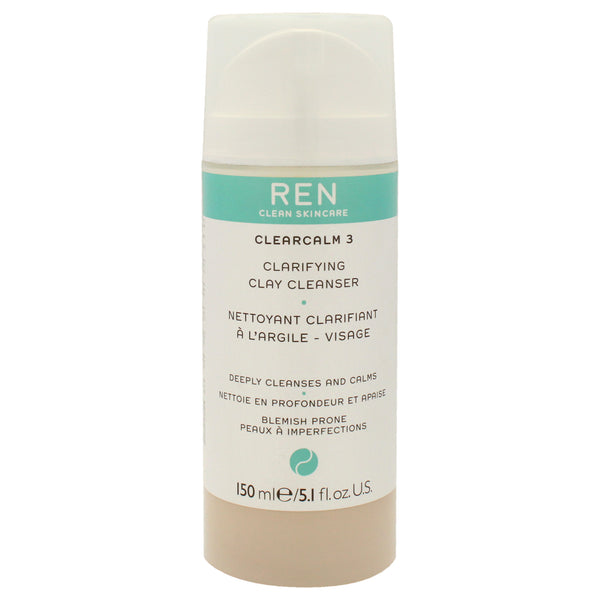 Ren Clearcalm 3 Clarifying Clay Cleanser by REN for Unisex - 5.1 oz Cleanser