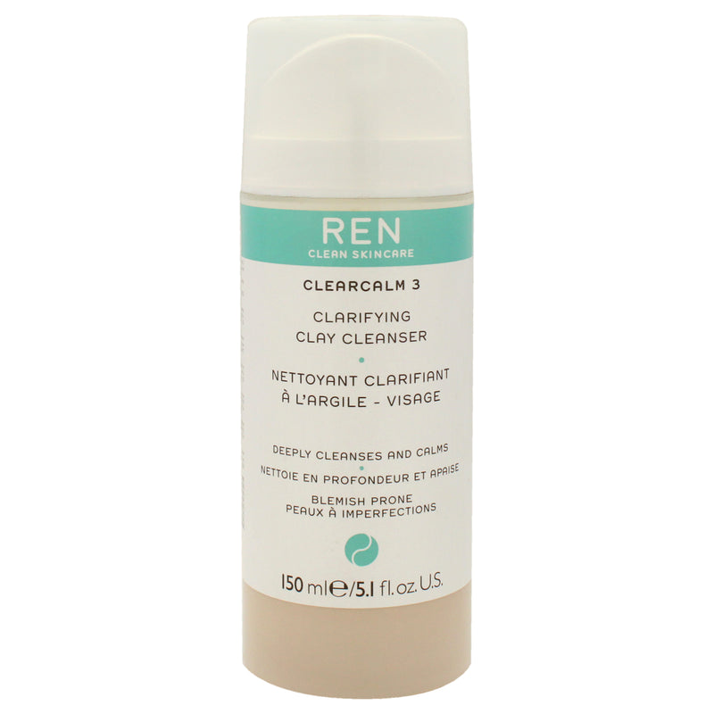 Ren Clearcalm 3 Clarifying Clay Cleanser by REN for Unisex - 5.1 oz Cleanser