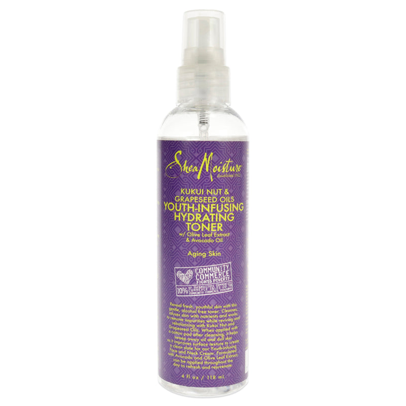 Shea Moisture Kukui Nut & Grapeseed Oils Youth-Infusing Hydrating Toner by Shea Moisture for Unisex - 4 oz Toner