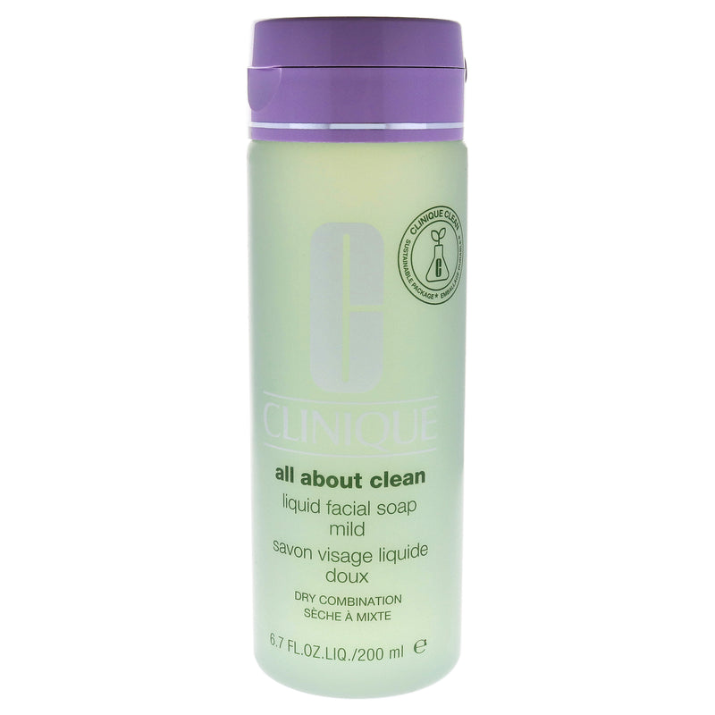 Clinique All About Clean Liquid Facial Soap Mild by Clinique for Unisex - 6.7 oz Soap
