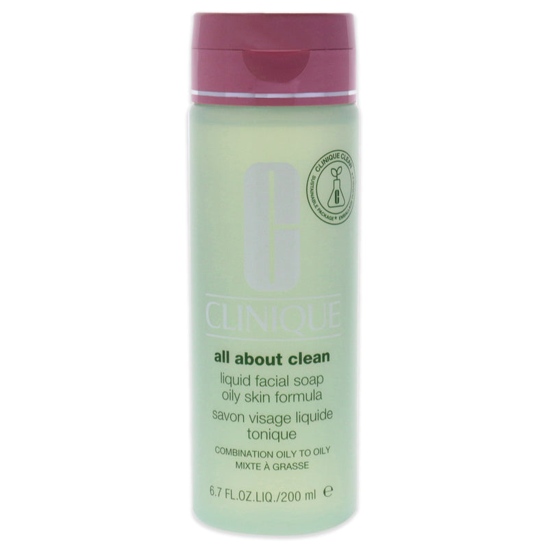 Clinique All About Clean Liquid Facial Soap Oily Skin Formula by Clinique for Unisex - 6.7 oz Soap
