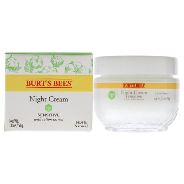 Burt's Bees Sensitive Night Cream by Burts Bees for Unisex - 1.8 oz Cream