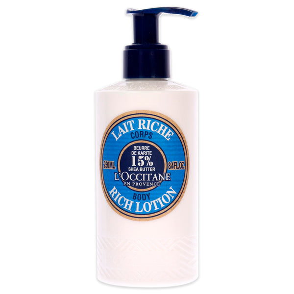 L'Occitane Shea Butter Rich Body Lotion by LOccitane for Unisex - 8.4 oz Body Lotion