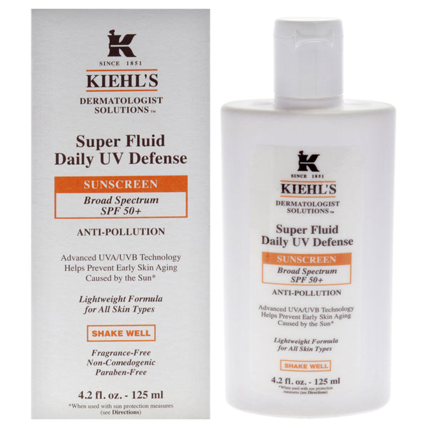 Kiehl's Super Fluid Daily UV Defense SPF 50 Plus by Kiehls for Unisex - 4.2 oz Sunscreen