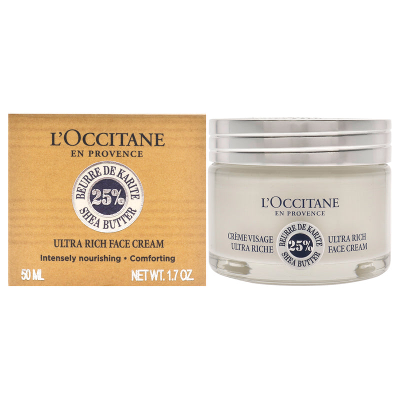 L'Occitane Shea Butter Ultra Rich Face Cream by LOccitane for Unisex - 1.7 oz Face Cream
