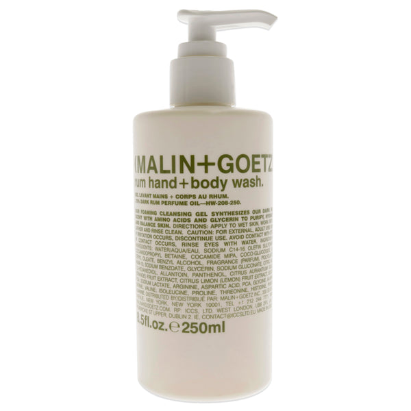 MALIN+GOETZ Rum Hand and Body Wash by Malin + Goetz for Unisex - 8.5 oz Body Wash