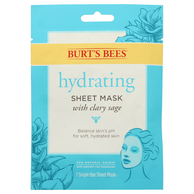 Burt's Bees Hydrating Sheet Mask With Clary Sage by Burts Bees for Women - 0.33 oz Mask