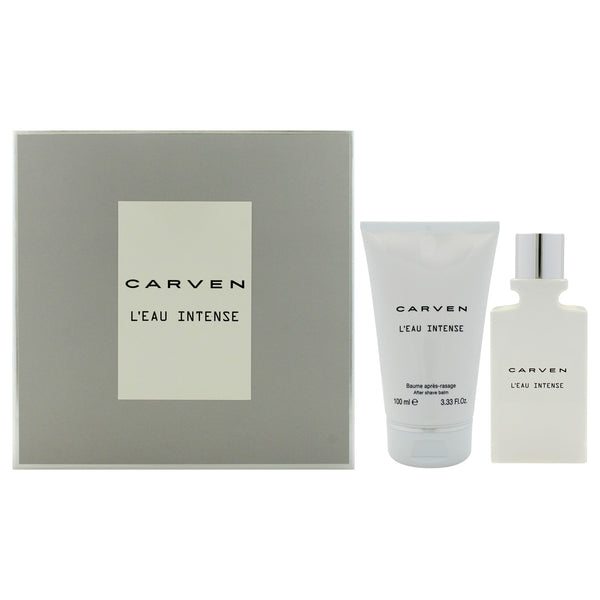 Carven LEau Intense by Carven for Men - 2 Pc Gift Set 1.66oz EDT Spray, 3.33oz After Shave Balm