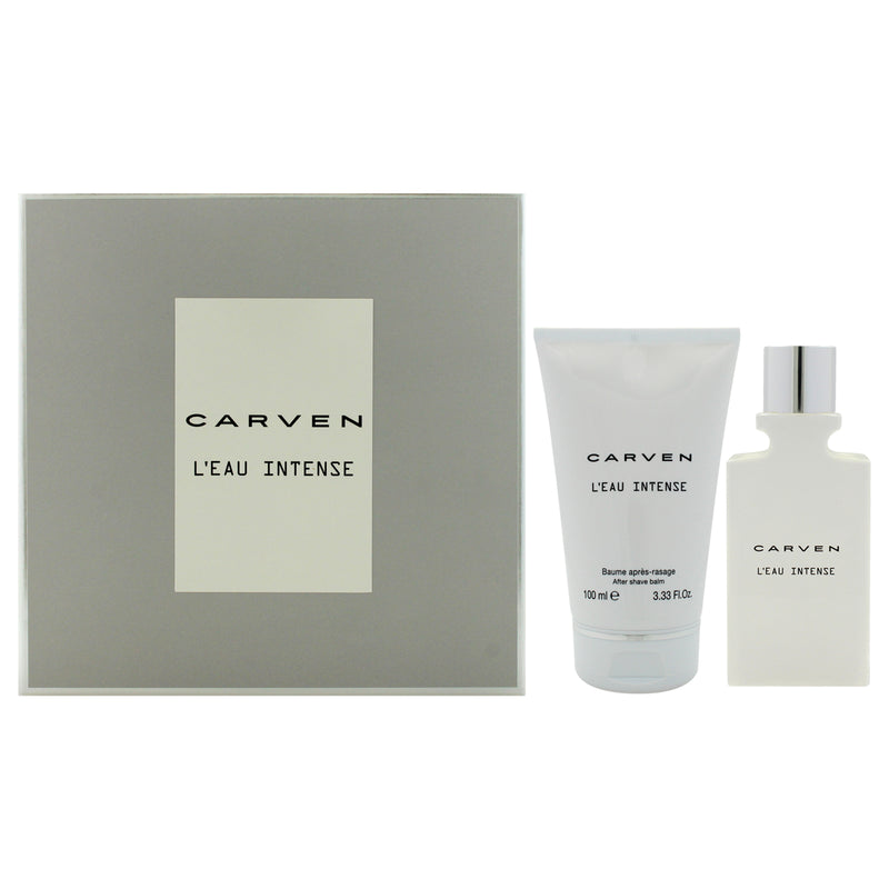 Carven LEau Intense by Carven for Men - 2 Pc Gift Set 1.66oz EDT Spray, 3.33oz After Shave Balm