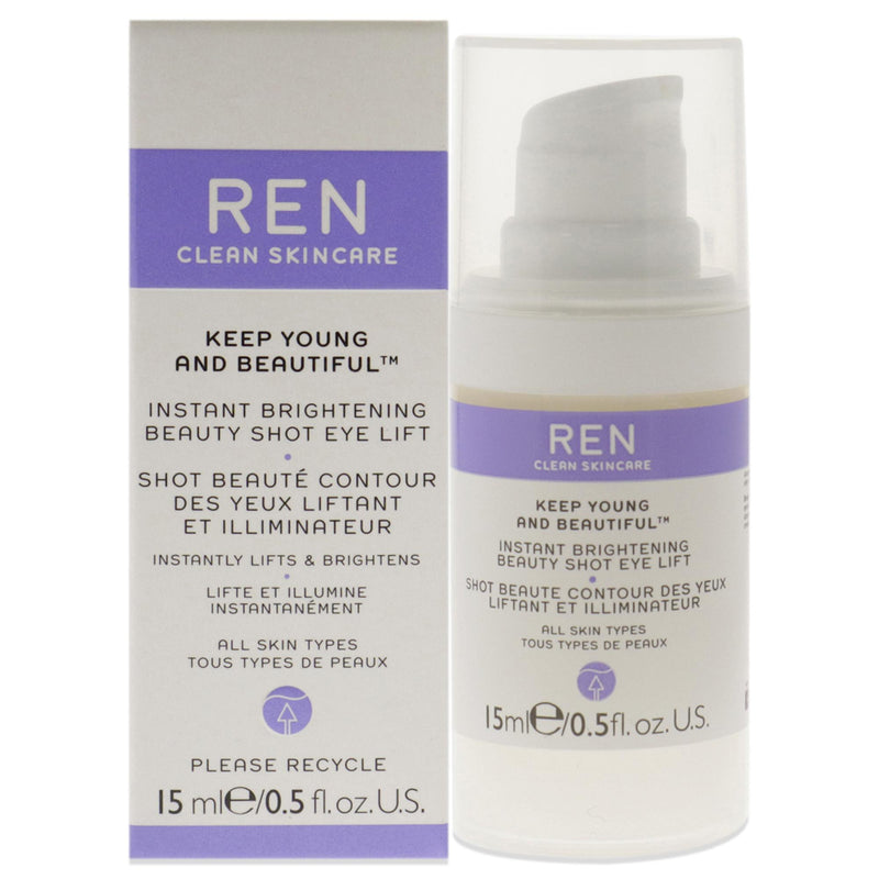 Ren Keep Young and Beautiful Instant Brightening Beauty Shot Eye Lift by REN for Women - 0.5 oz Serum