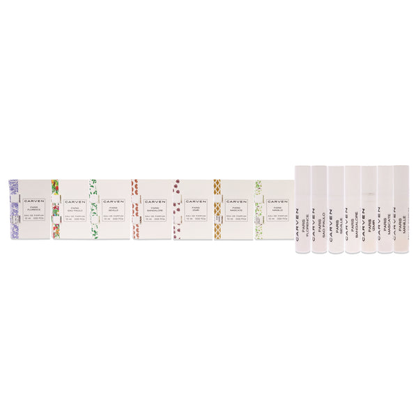 Carven Carven Collection Mini Sampler Set by Carven for Women - 7 Pc Sampler Set 0.03 Seville, 0.03 Manille, 0.03 Sao Paulo, 0.03 Florence, 0.03 Mascate, 0.03 Izmir, 0.03 Bangalore