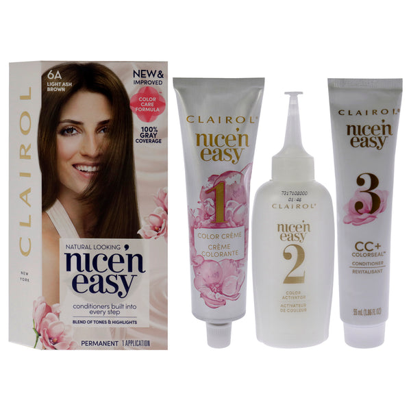 Clairol Nice n Easy Permanent Color - 6A 114 Light Ash Brown by Clairol for Women - 1 Application Hair Color
