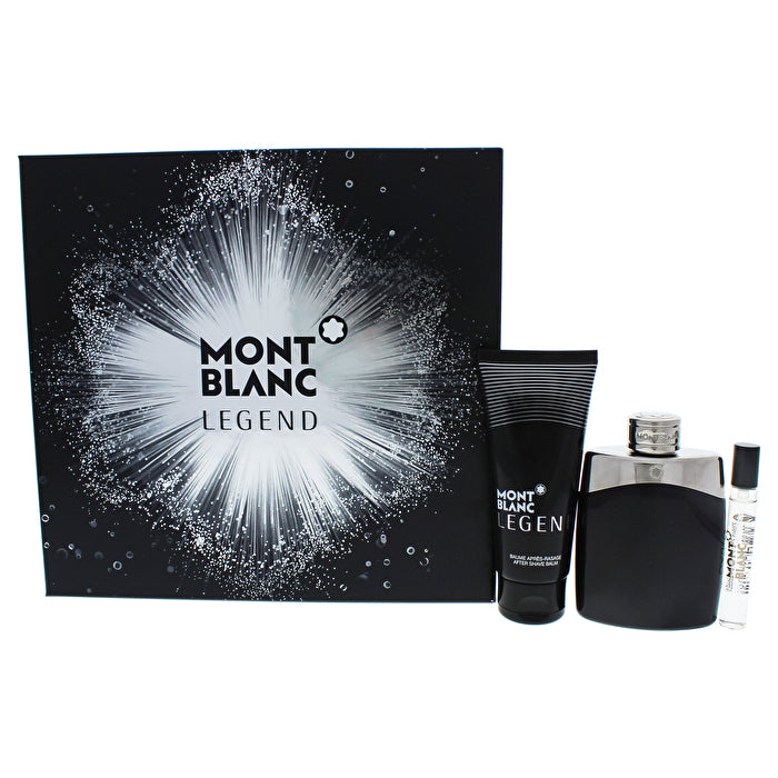 Mont Blanc Mont Blanc Legend For Men - 3 Pc Gift Set Eau De Toilette Spray 0.25oz Eau De Toilette Spray After Shave Balm 90ml/3.3oz
