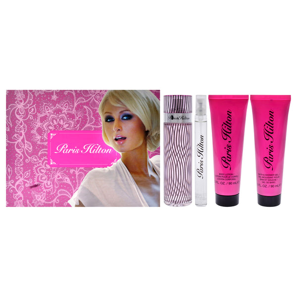 Paris Hilton Paris Hilton by Paris Hilton for Women - 4 Pc Gift Set 3.4oz EDP Spray, 0.34oz EDP Spray, 3oz Body Lotion, 3oz Bath and Shower Gel