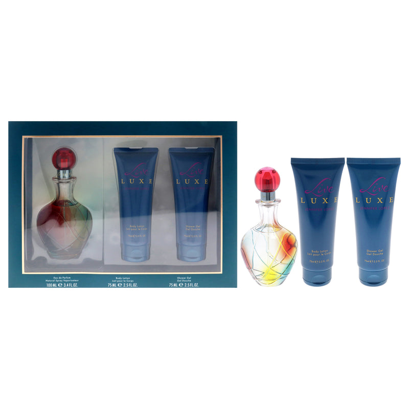 Jennifer Lopez Live Luxe by Jennifer Lopez for Women - 3 Pc Gift Set 3.4oz EDP Spray, 2.5oz Shower Gel, 2.5oz Body Lotion