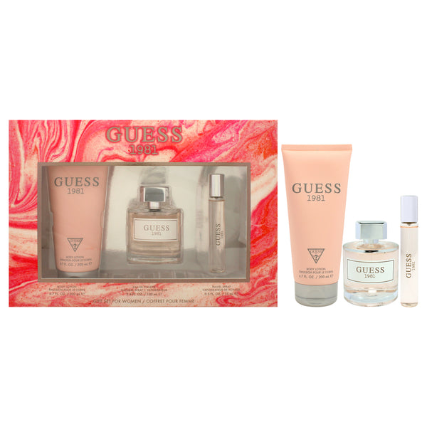 Guess Guess 1981 by Guess for Women - 3 Pc Gift Set 3.4oz EDT Spray, 0.5oz Travel Spray, 6.7oz Body Lotion