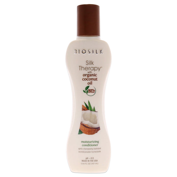 BioSilk Silk Therapy with Coconut Oil Moisturizing Conditioner by Biosilk for Unisex - 5.64 oz Conditioner