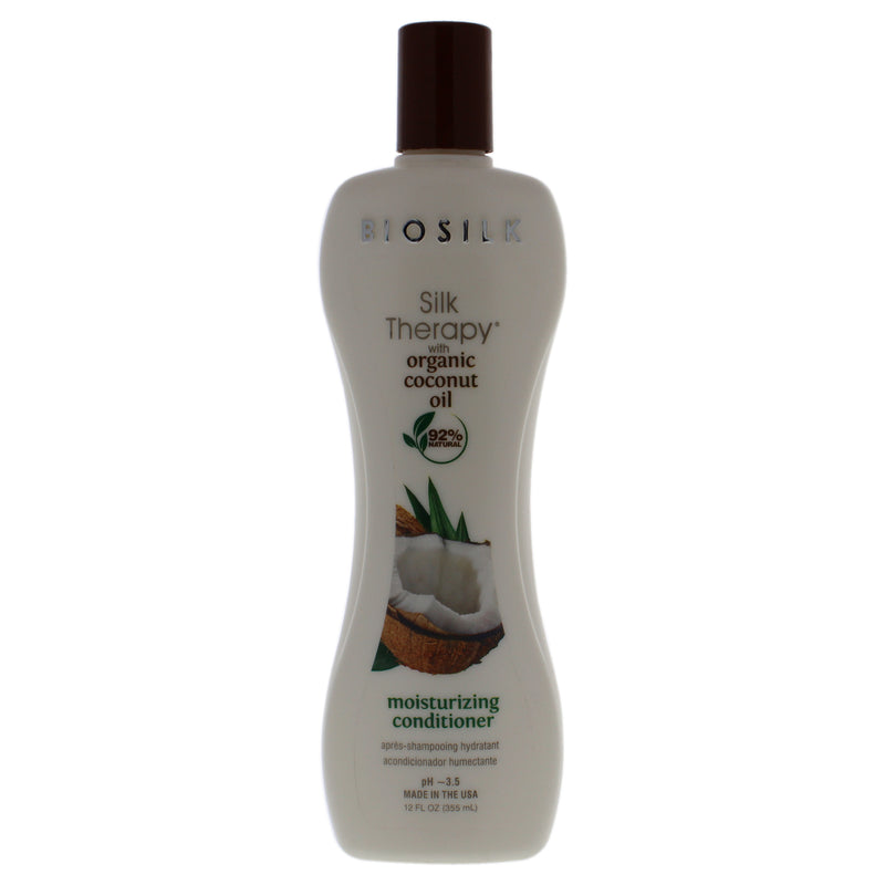 BioSilk Silk Therapy with Coconut Oil Moisturizing Conditioner by Biosilk for Unisex - 12 oz Conditioner
