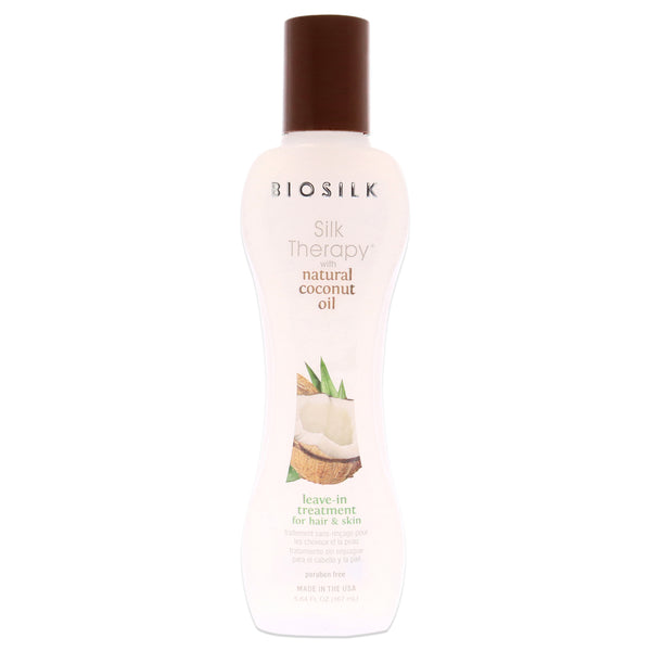 BioSilk Silk Therapy with Organic Coconut Oil Leave-In Treatment by Biosilk for Unisex - 5.64 oz Treatment
