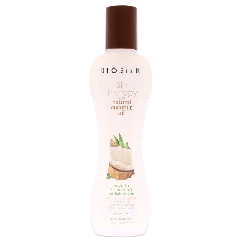 BioSilk Silk Therapy with Organic Coconut Oil Leave-In Treatment by Biosilk for Unisex - 5.64 oz Treatment