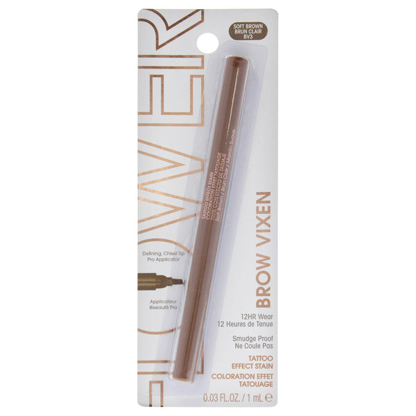 Flower Beauty Brow Vixen Tattoo Effect Brow Stain - BV3 Soft Brown by Flower Beauty for Women - 0.03 oz Eyebrow