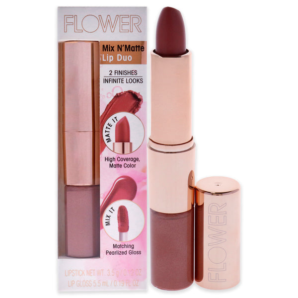 Flower Beauty Mix N Matte Lip Duo - LD2 Honey Nude by Flower Beauty for Women - 1 Pc 0.12 oz Lipstick, 0.19 oz Lip Gloss