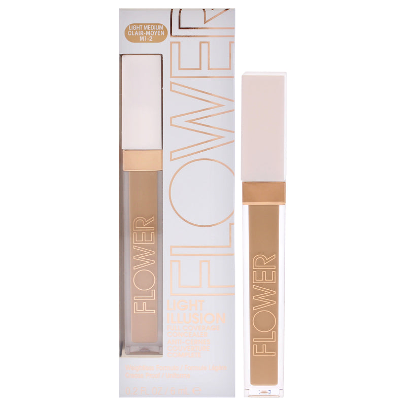 Flower Beauty Light Illusion Full Coverage Concealer - M1-2 Light Medium by Flower Beauty for Women - 0.2 oz Concealer