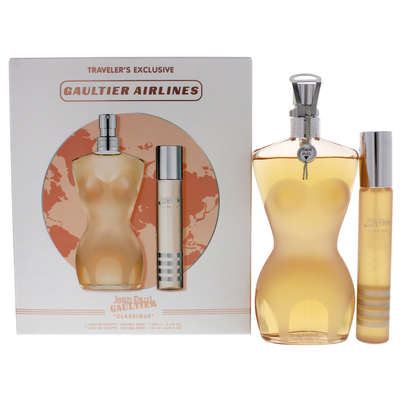 Jean Paul Gaultier Classique by Jean Paul Gaultier for Women - 2 Pc Gift Set 3.3oz EDT Spray, 0.67oz EDT Spray