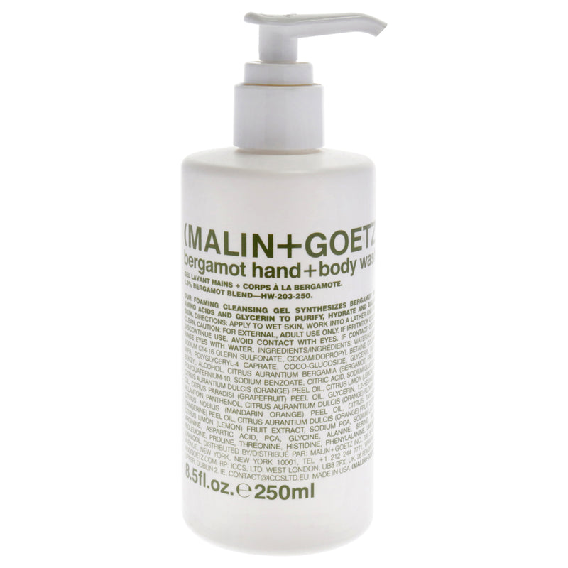 MALIN+GOETZ Bergamot Hand and Body Wash by Malin + Goetz for Unisex - 8.5 oz Body Wash