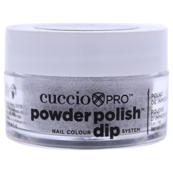Cuccio Colour Pro Powder Polish Nail Colour Dip System - Silver with Silver Glitter by Cuccio Colour for Women - 0.5 oz Nail Powder